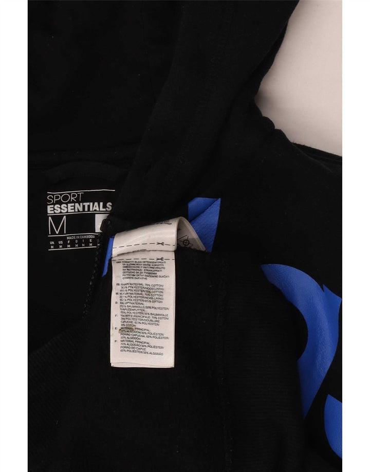 Adidas Mens Graphic Zip Hoodie Sweater Medium Black Cotton