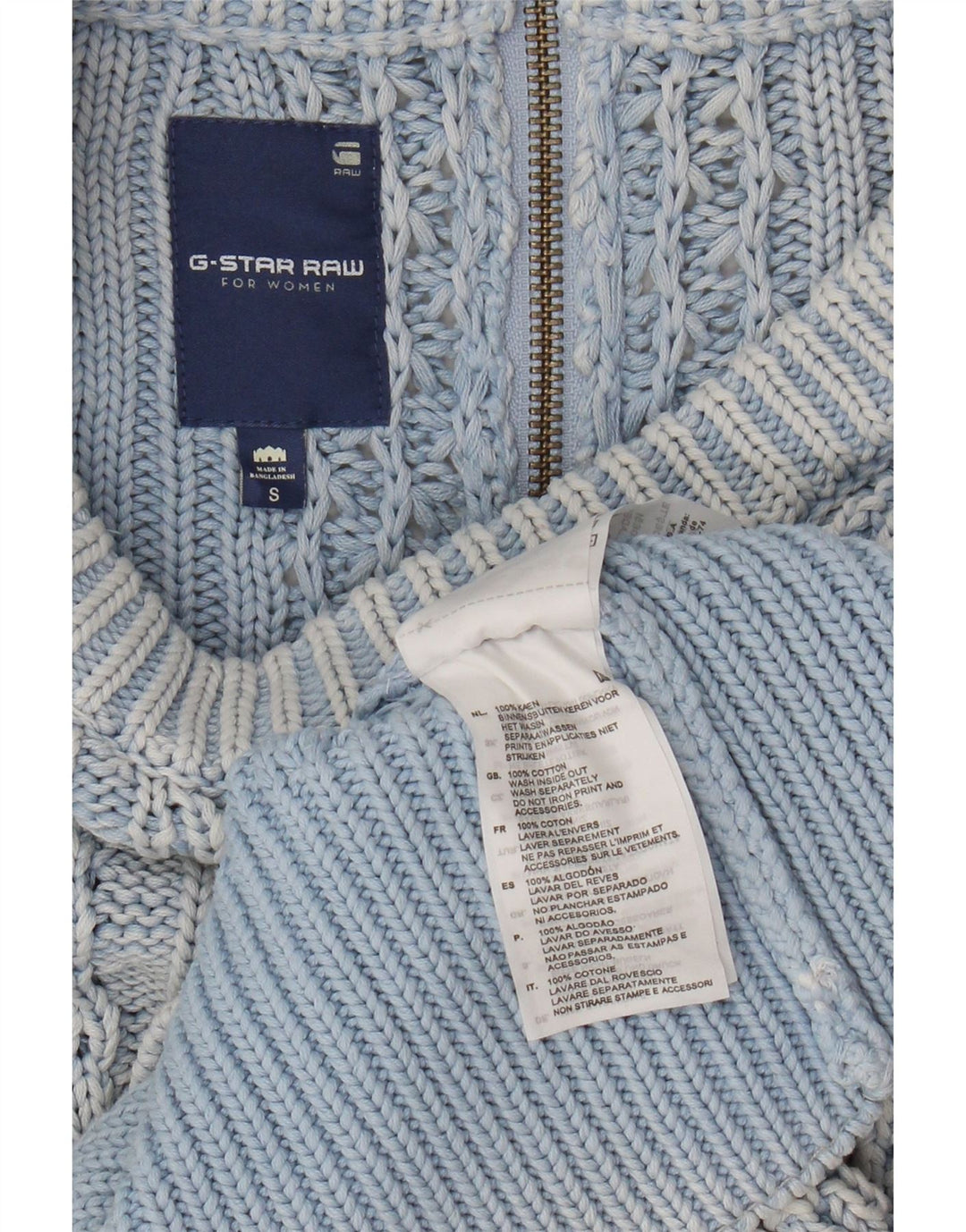 G-Star Womens Oversized Jumper Dress UK 10 Small Blue Cotton