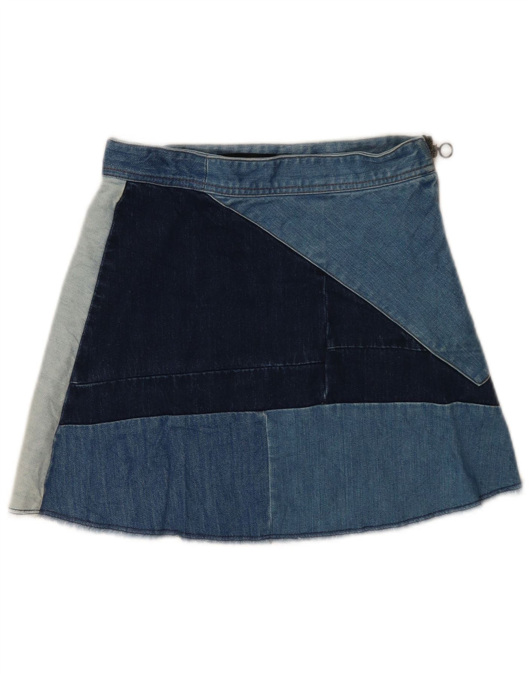 ZARA Womens Mini Denim Skirt XS W24 Blue Colourblock