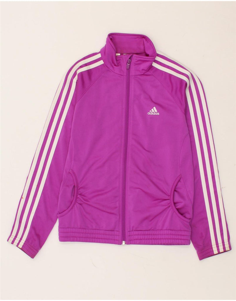 ADIDAS Girls Tracksuit Top Jacket 11-12 Years Pink Polyester | Vintage Adidas | Thrift | Second-Hand Adidas | Used Clothing | Messina Hembry 