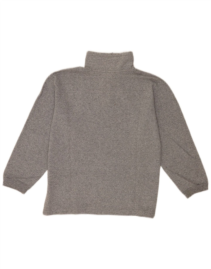 Asics Mens Graphic Zip Neck Sweatshirt Jumper Small Grey Flecked Cotton