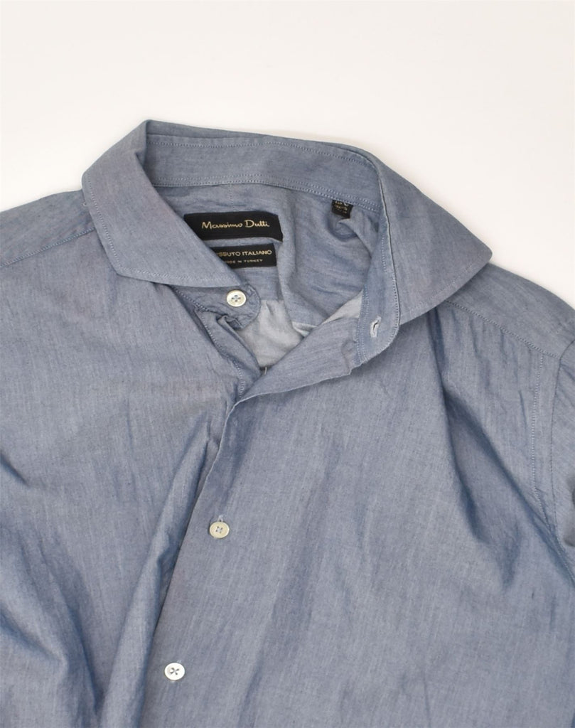 MASSIMO DUTTI Mens Shirt Medium Blue Cotton | Vintage Massimo Dutti | Thrift | Second-Hand Massimo Dutti | Used Clothing | Messina Hembry 