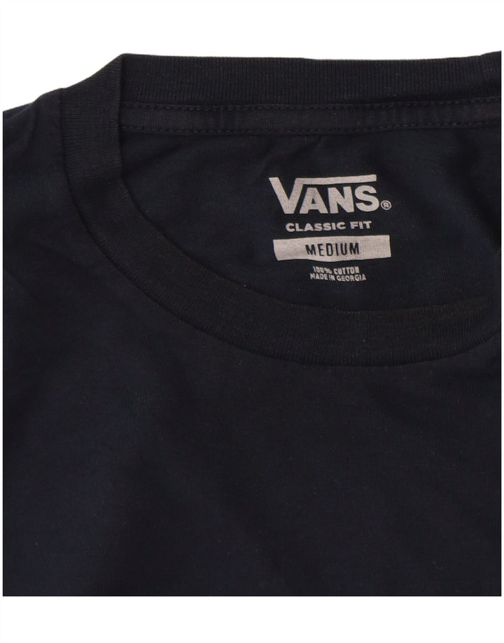 Vans Mens Classic Fit T-Shirt Top Medium Navy Blue Cotton