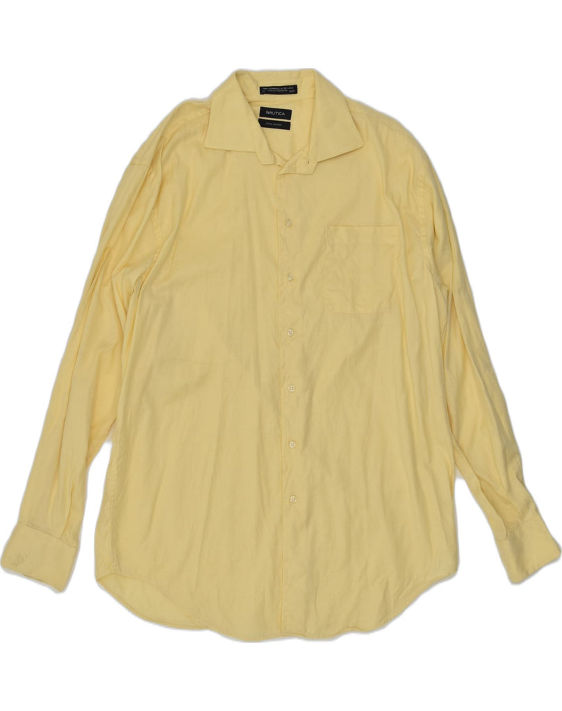 NAUTICA Mens Shirt Size 17 XL Yellow Cotton | Vintage Nautica | Thrift | Second-Hand Nautica | Used Clothing | Messina Hembry 