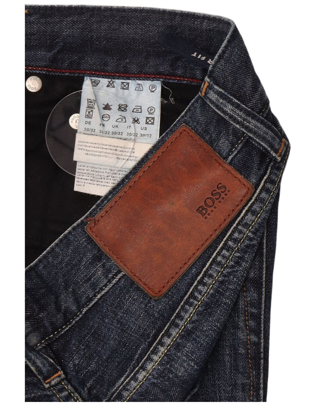 Hugo Boss Mens Straight Jeans W30 L32 Blue Cotton