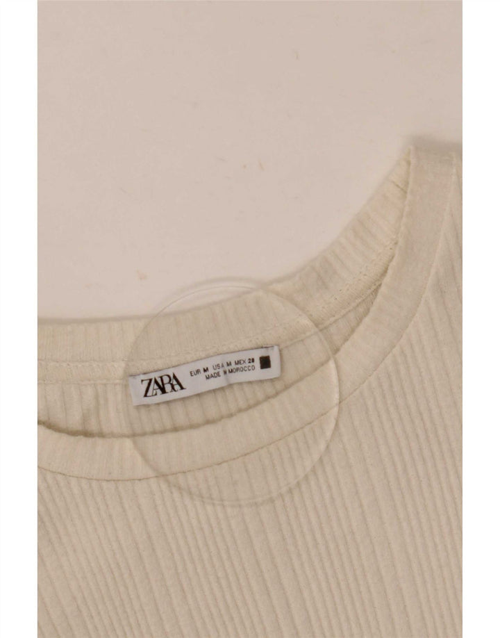 Zara Womens Blouse Top UK 12 Medium Off White