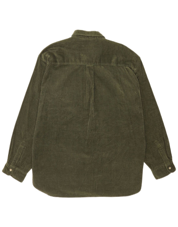 CLASSIC Mens Corduroy Shirt UK 45/46 XL Green Cotton
