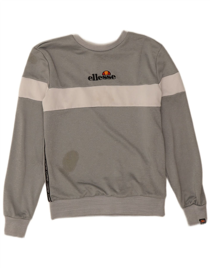 Ellesse Mens Graphic Sweatshirt Jumper Small Grey Colourblock Polyester