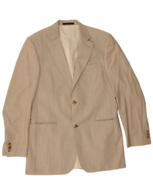 Joop Mens 2 Button Blazer Jacket IT 48 Medium Beige Pinstripe Virgin Wool