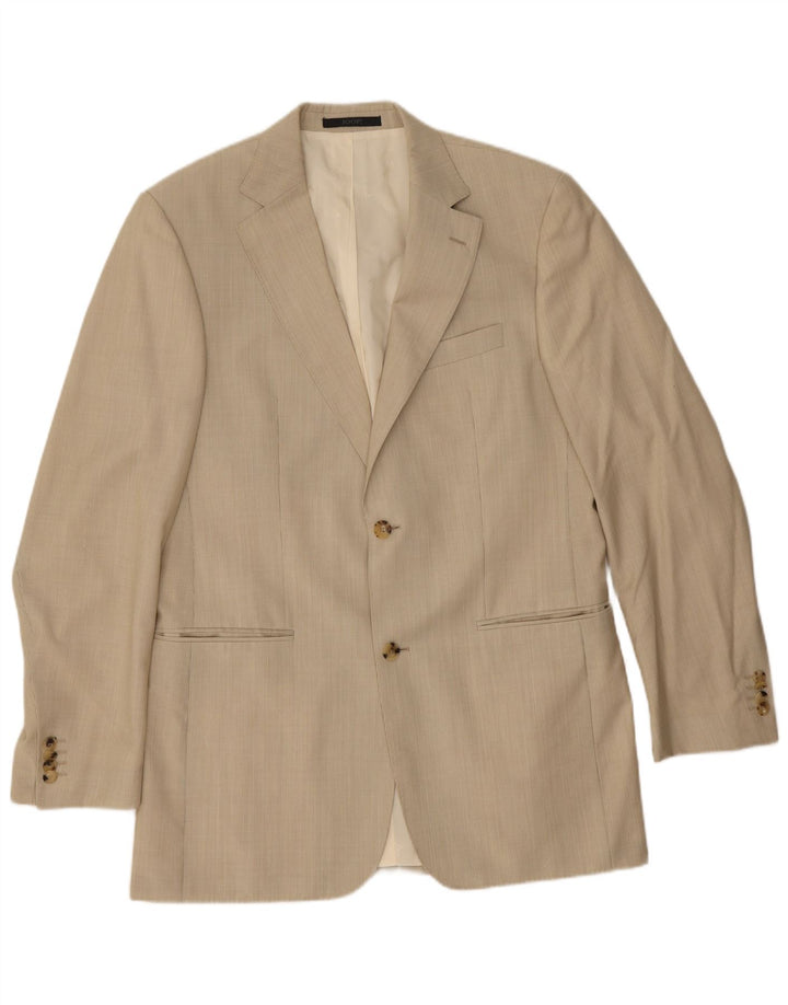 Joop Mens 2 Button Blazer Jacket IT 48 Medium Beige Pinstripe Virgin Wool