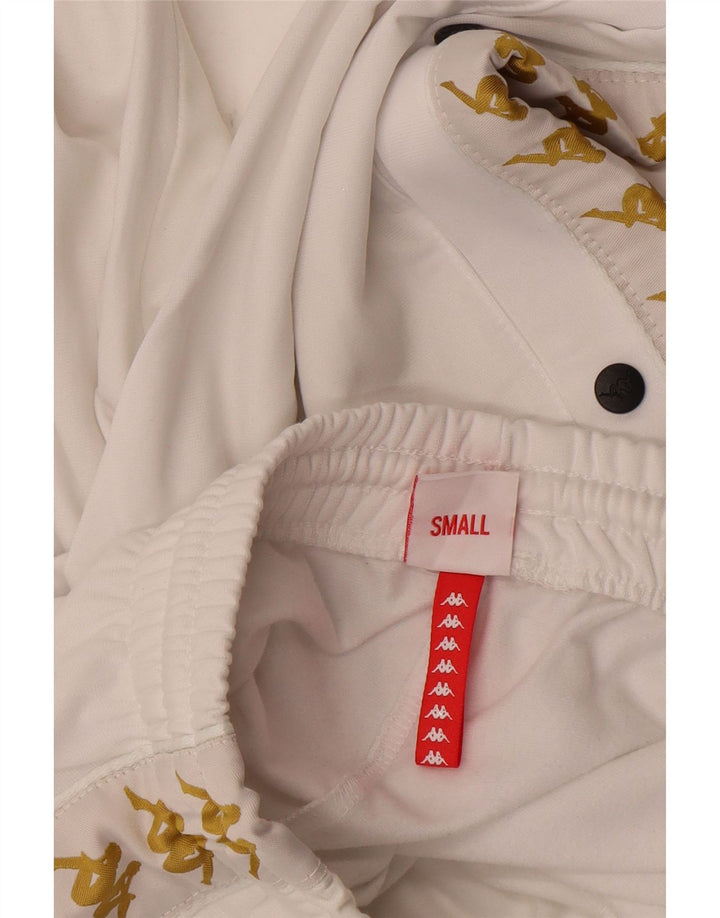 Kappa Mens Graphic Tracksuit Trousers Small White Polyester