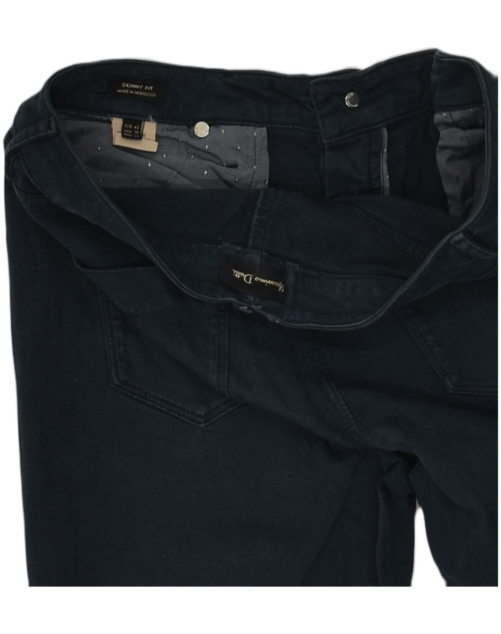 MASSIMO DUTTI Womens Skinny Casual Trousers UK 10 Large W30 L29 Navy Blue | Vintage Massimo Dutti | Thrift | Second-Hand Massimo Dutti | Used Clothing | Messina Hembry 
