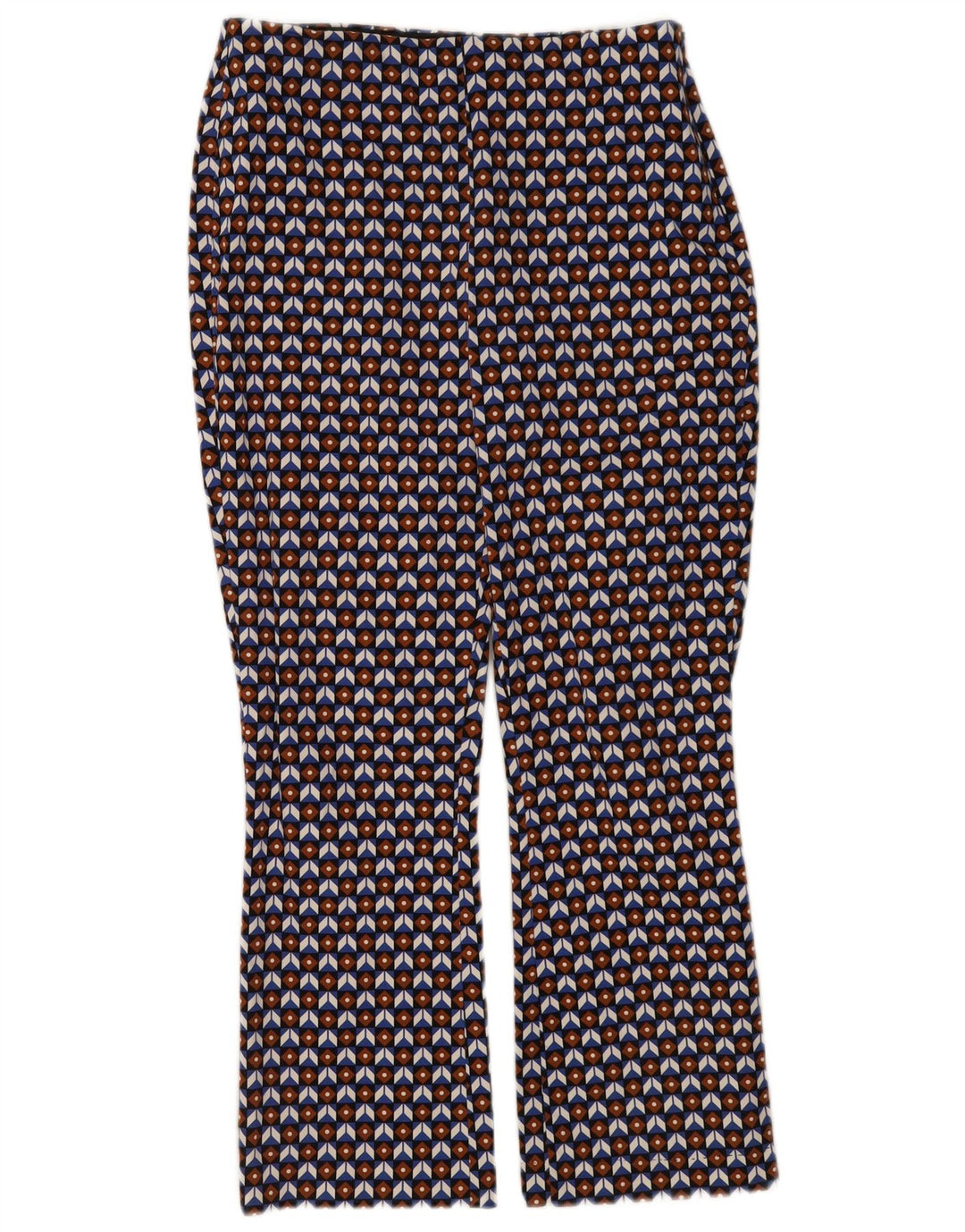 Zara Womens Cropped Trousers Medium W28 L26 Multicoloured Geometric