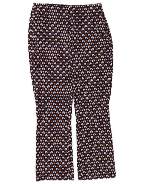 Zara Womens Cropped Trousers Medium W28 L26 Multicoloured Geometric