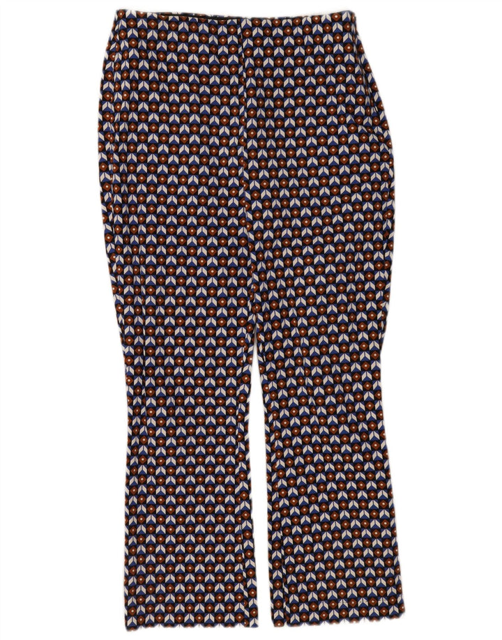 Zara Womens Cropped Trousers Medium W28 L26 Multicoloured Geometric