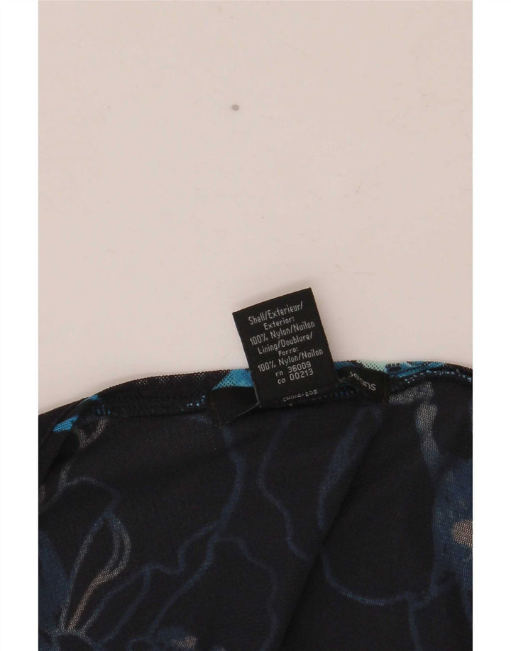 Calvin Klein Jeans Womens Blouse Top UK 12 Medium Navy Blue Floral