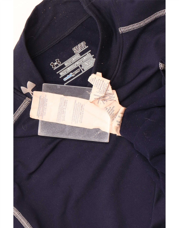 Under Armour Mens Cold Gear Graphic Top Long Sleeve Small Navy Blue Striped