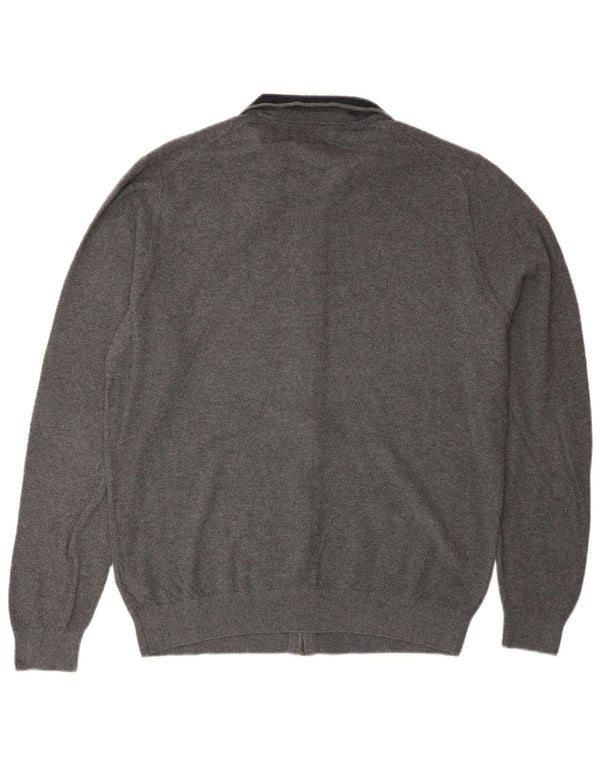 Massimo Dutti Mens Cardigan Sweater Large Grey Wool