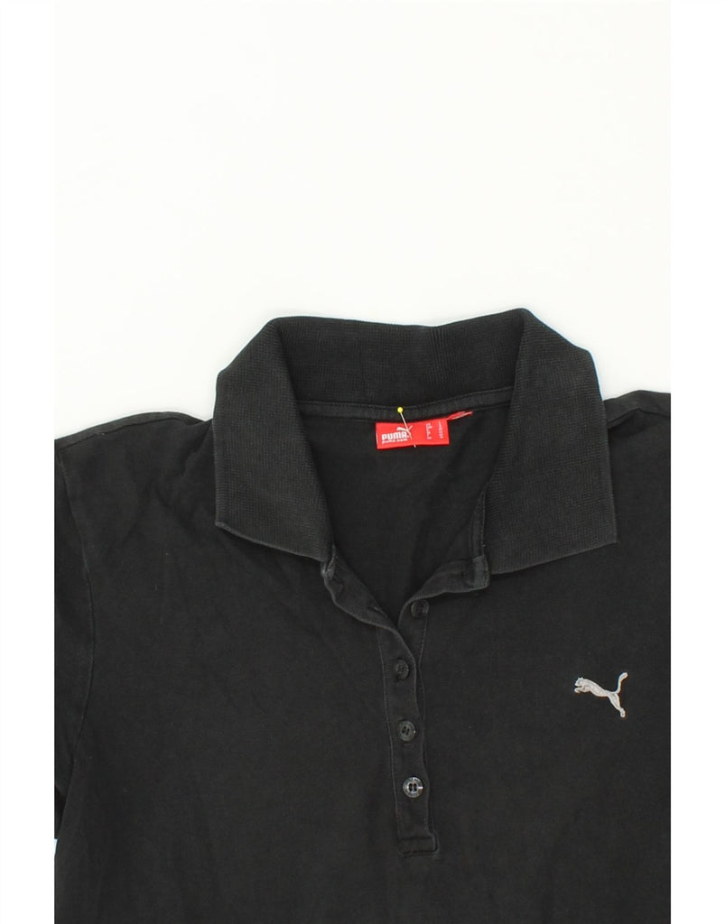 PUMA Womens Polo Shirt UK 14 Medium Black Cotton Vintage Puma and Second-Hand Puma from Messina Hembry 