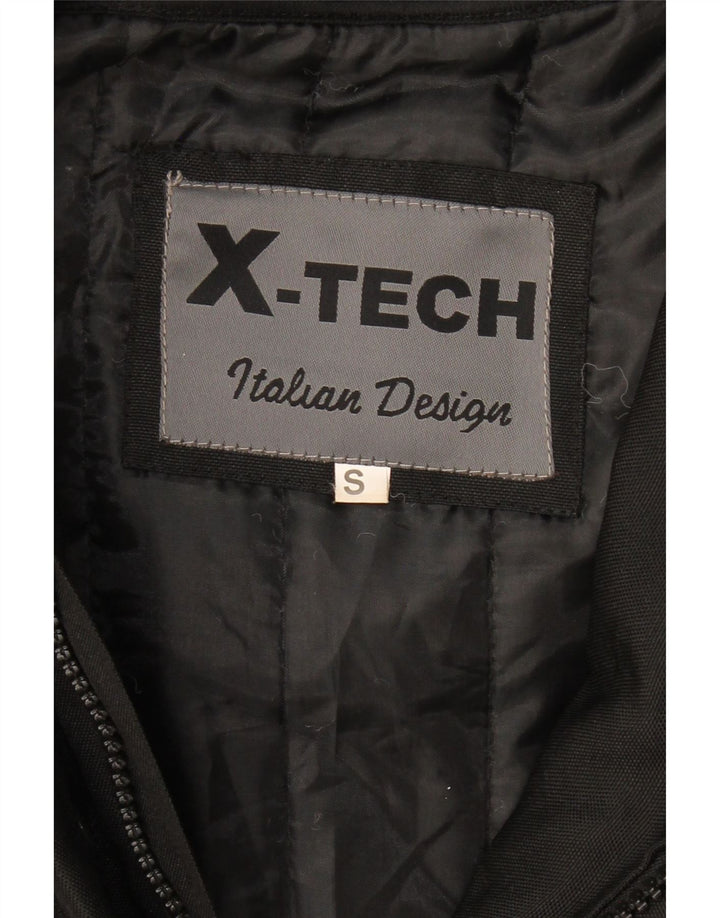 VINTAGE Mens Racer Jacket UK 36 Small Black Polyester Vintage Vintage and Second-Hand Vintage from Messina Hembry 
