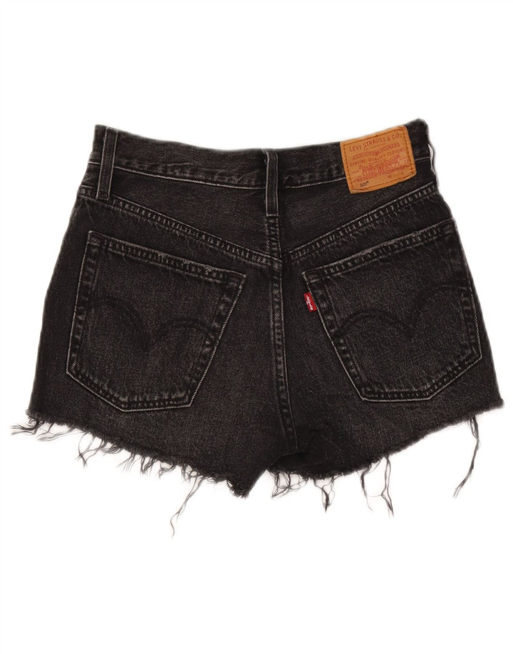 Levi's Womens 501 Distressed Denim Shorts W24 XS Black Cotton