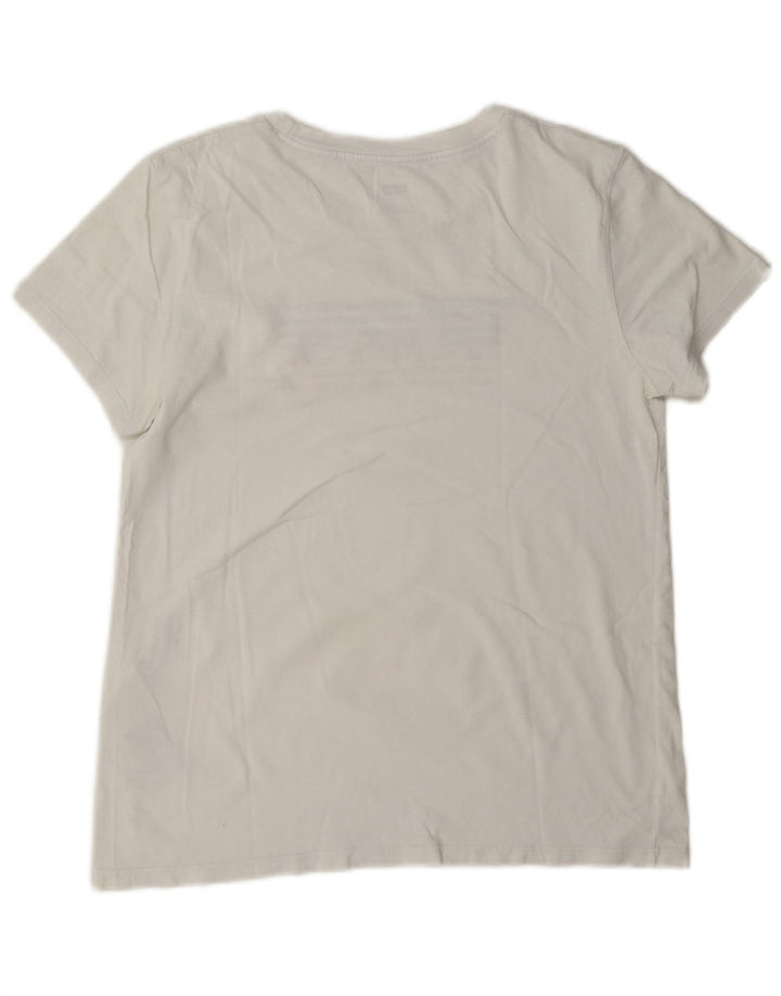 Levi's Womens Graphic T-Shirt Top UK 14 Medium White Cotton