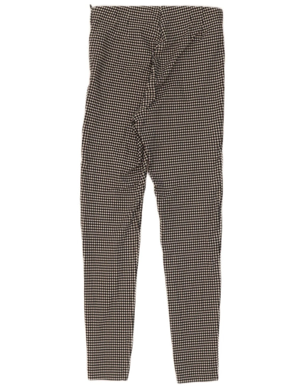 Zara Womens Leggings UK 8 Small Black Gingham Viscose
