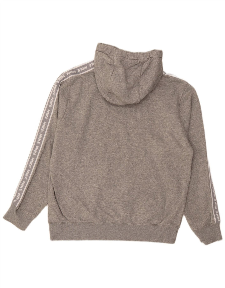 NIKE Mens Graphic Hoodie Jumper Medium Grey Cotton