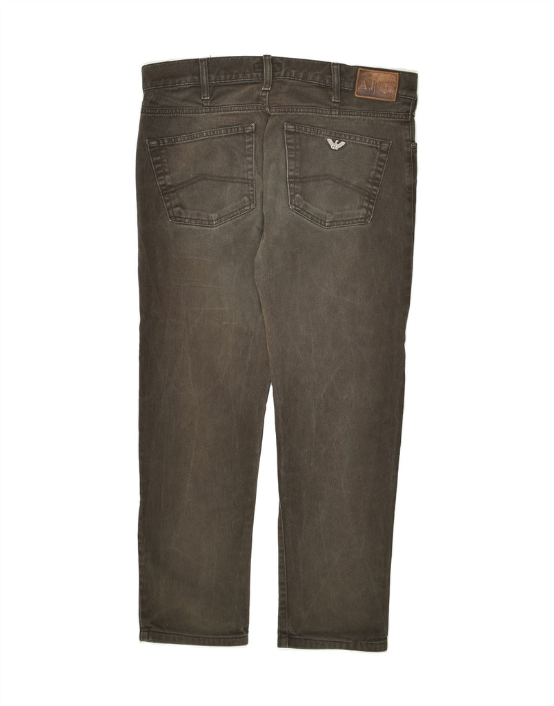 ARMANI Mens Straight Jeans W34 L26 Brown Cotton | Vintage Armani | Thrift | Second-Hand Armani | Used Clothing | Messina Hembry 