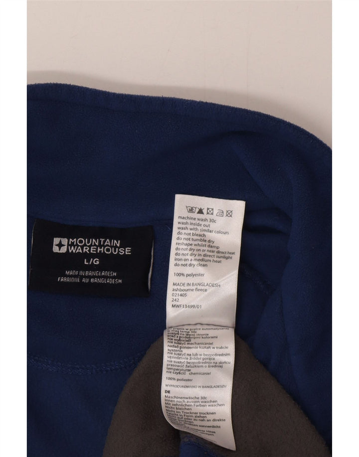 Mountain Warehouse Mens Zip Neck Fleece Jumper Large Blue Colourblock