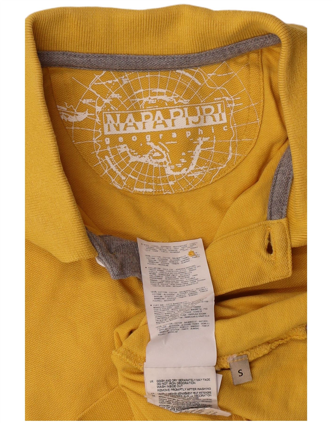 NAPAPIJRI Mens T-Shirt Top Small Yellow Cotton