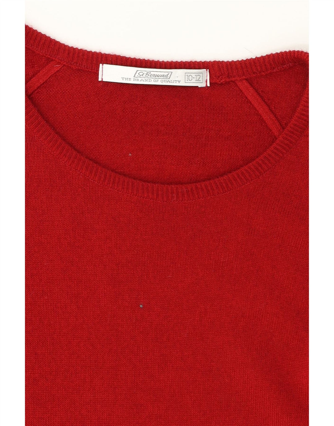 ST. BERNARD Womens Crew Neck Jumper Sweater UK 10/12 Medium Red Acrylic Vintage St. Bernard and Second-Hand St. Bernard from Messina Hembry 