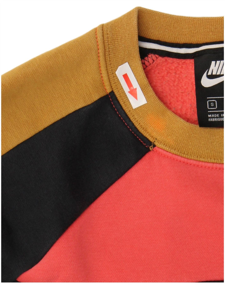 Nike Womens Graphic Sweatshirt Jumper UK 10 Small Multicoloured Colourblock