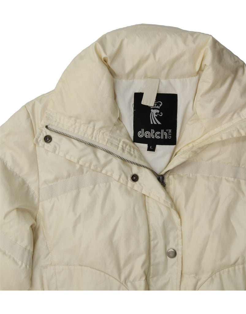DATCH Womens Padded Bomber Jacket UK 16 Large White Vintage Datch and Second-Hand Datch from Messina Hembry 