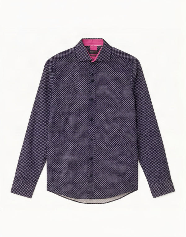 Guide London Mens Shirt Small Navy Blue Check Cotton