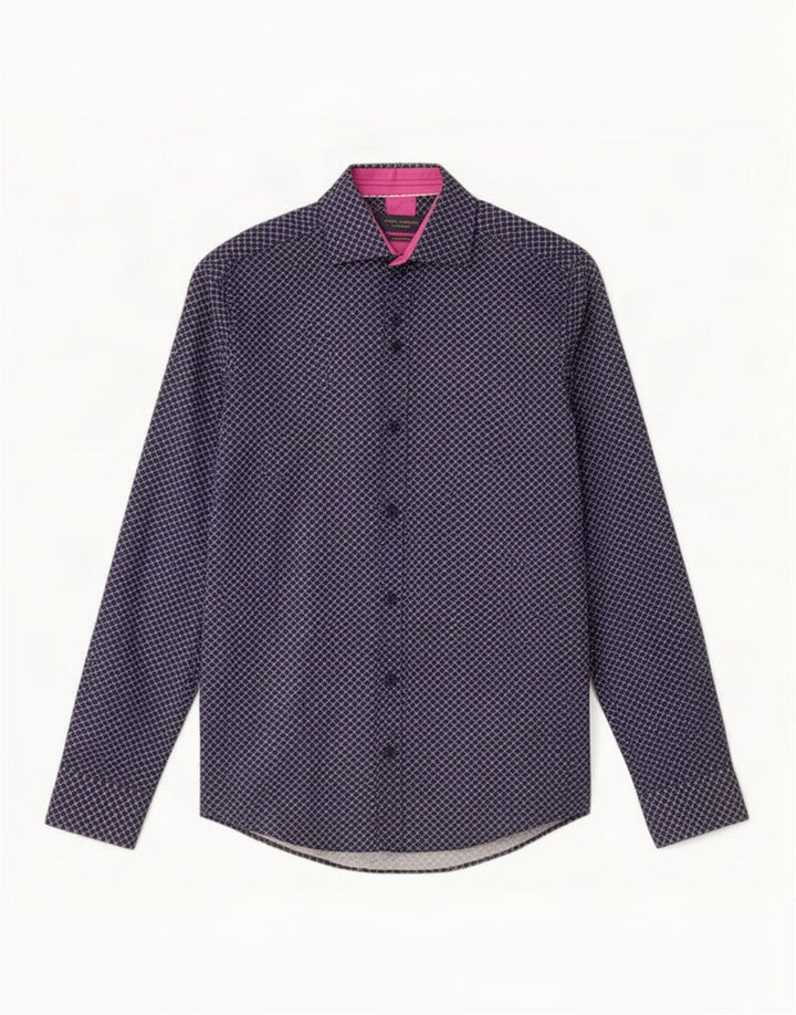 Guide London Mens Shirt Small Navy Blue Check Cotton