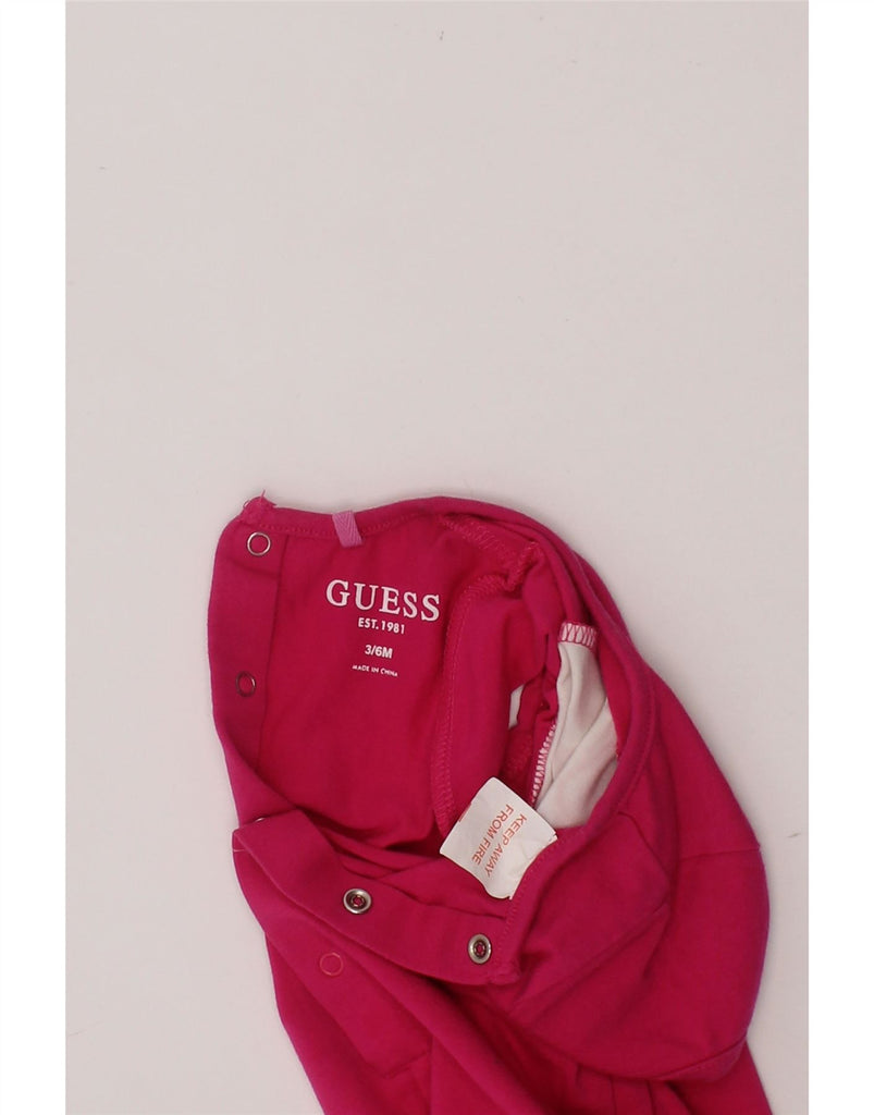 GUESS Baby Girls Graphic Playsuit 3-6 Months Pink Colourblock Cotton Vintage Guess and Second-Hand Guess from Messina Hembry 