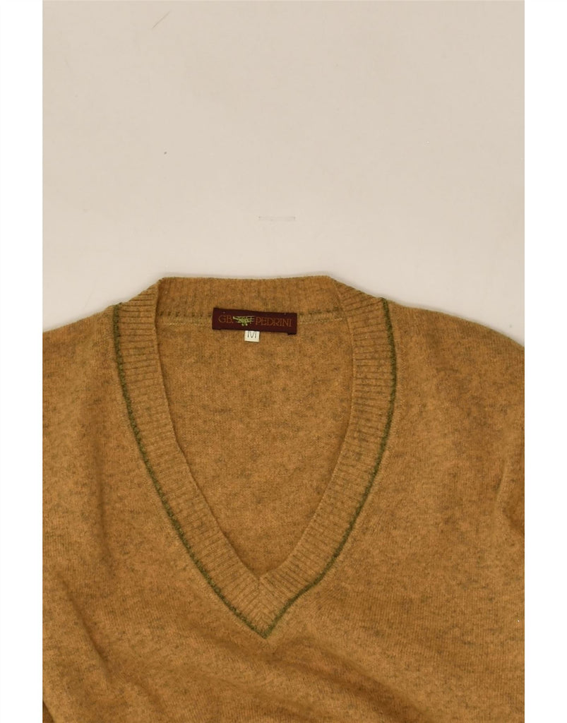 VINTAGE Mens V-Neck Jumper Sweater Medium Brown Lambswool | Vintage Vintage | Thrift | Second-Hand Vintage | Used Clothing | Messina Hembry 