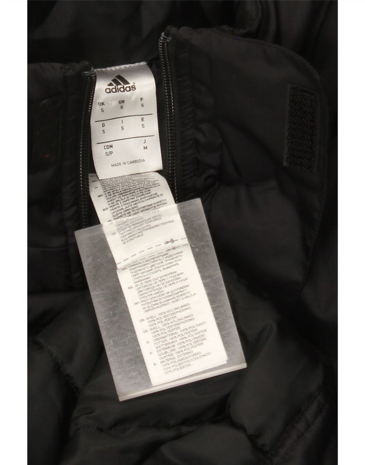 Adidas Mens Graphic Loose Fit Padded Coat UK 36 Small Black Nylon