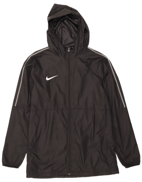 Nike Mens Hooded Rain Jacket UK 40 Large Black Polyester