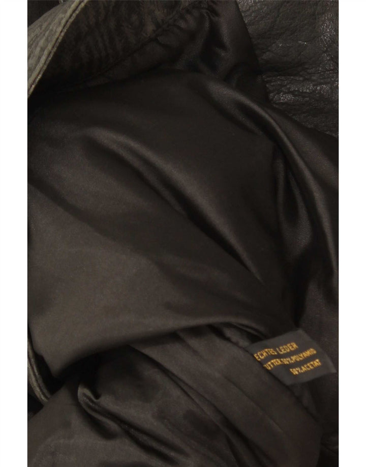 Vintage Womens Leather Jacket UK 18 XL Black