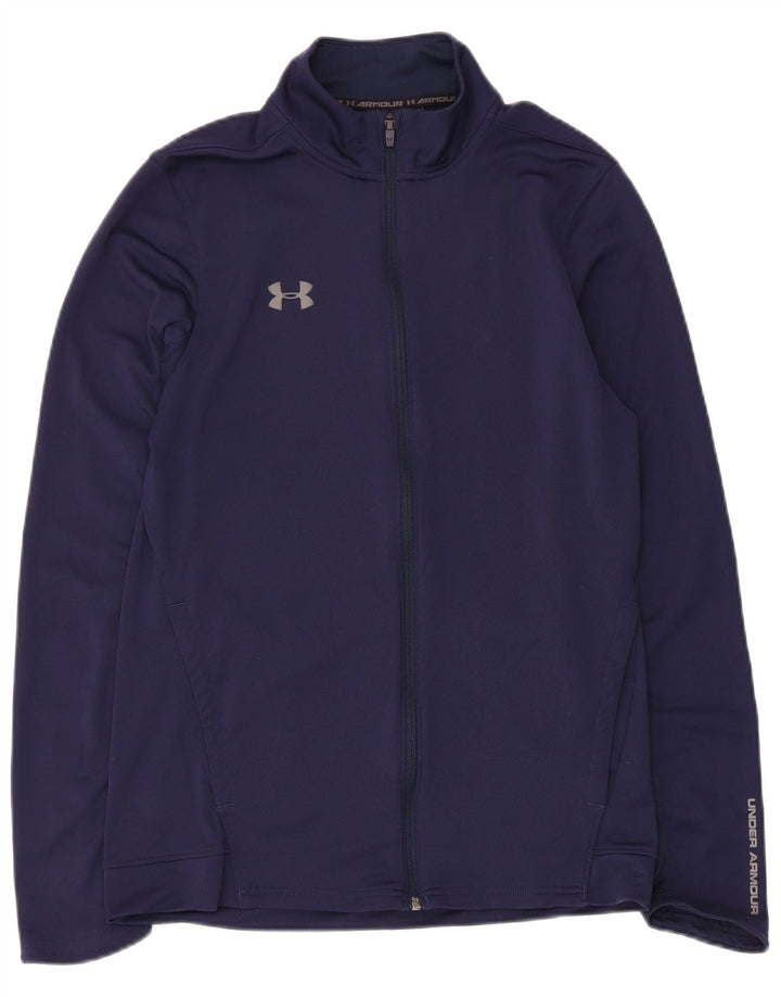 Under Armour Womens Tracksuit Top Jacket UK 12 Medium Navy Blue Polyester