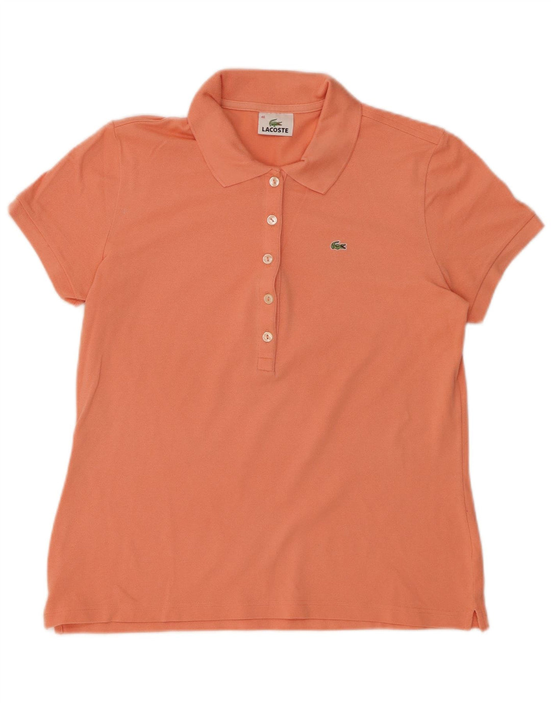 LACOSTE Womens Polo Shirt Size 46 XL Orange Cotton