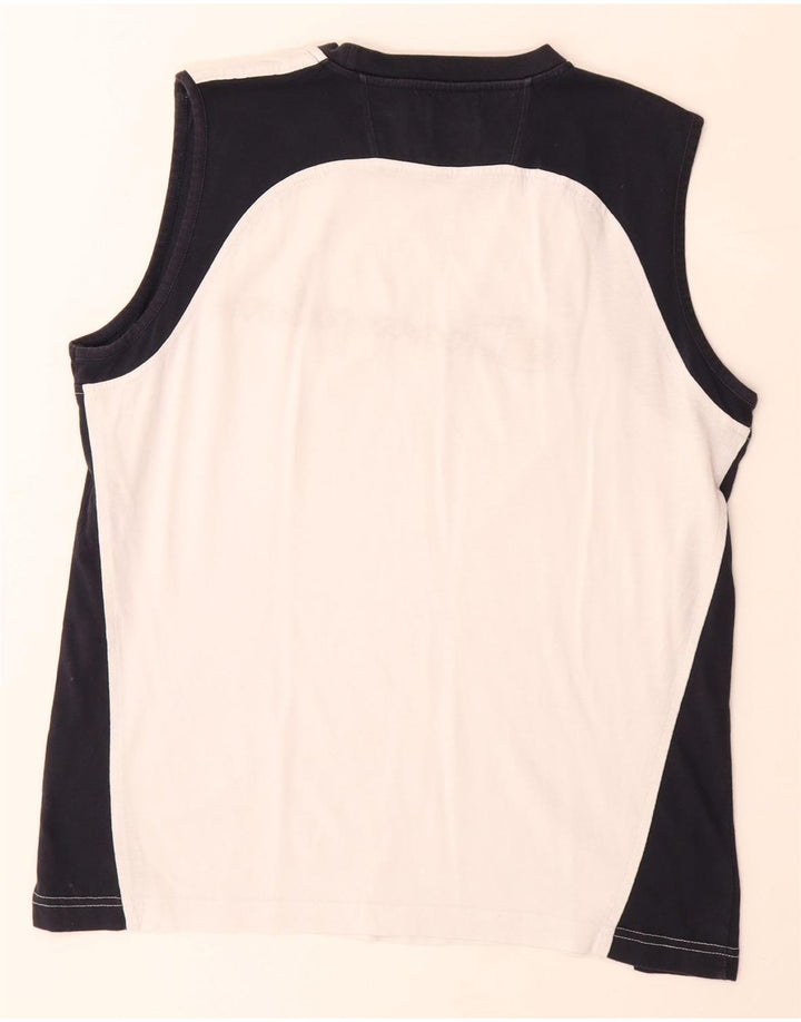 Champion Mens Graphic Vest Top Large White Colourblock Cotton