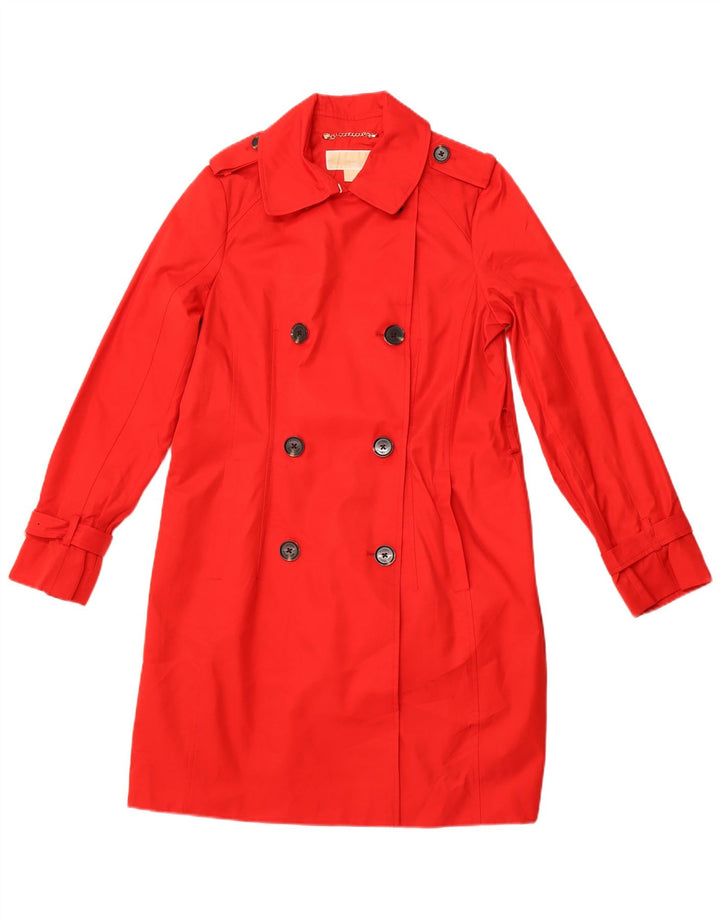 MICHAEL KORS Womens Trench Coat UK 12 Medium Red Cotton