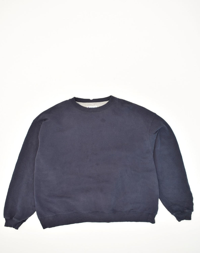 CHAMPION Mens Sweatshirt Jumper 2XL Navy Blue Cotton | Vintage Champion | Thrift | Second-Hand Champion | Used Clothing | Messina Hembry 