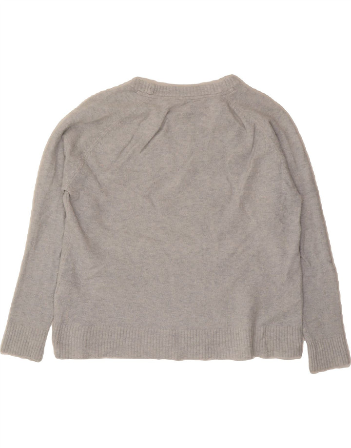 JOULES Womens Boat Neck Jumper Sweater UK 12 Medium Grey Acrylic Vintage Joules and Second-Hand Joules from Messina Hembry 
