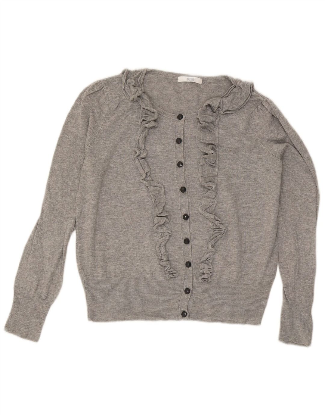 Marks & Spencer Womens Cardigan Sweater UK 10 Small Grey Flecked