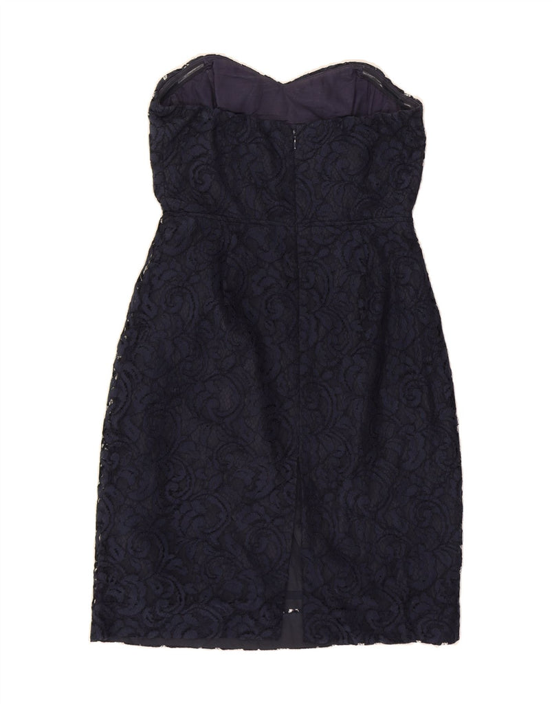 J. CREW Womens Strapless Dress US 2 XS Navy Blue Paisley Cotton Vintage J. Crew and Second-Hand J. Crew from Messina Hembry 