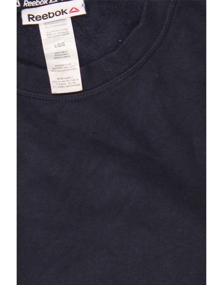 Reebok Mens Sweatshirt Jumper Large Navy Blue Cotton